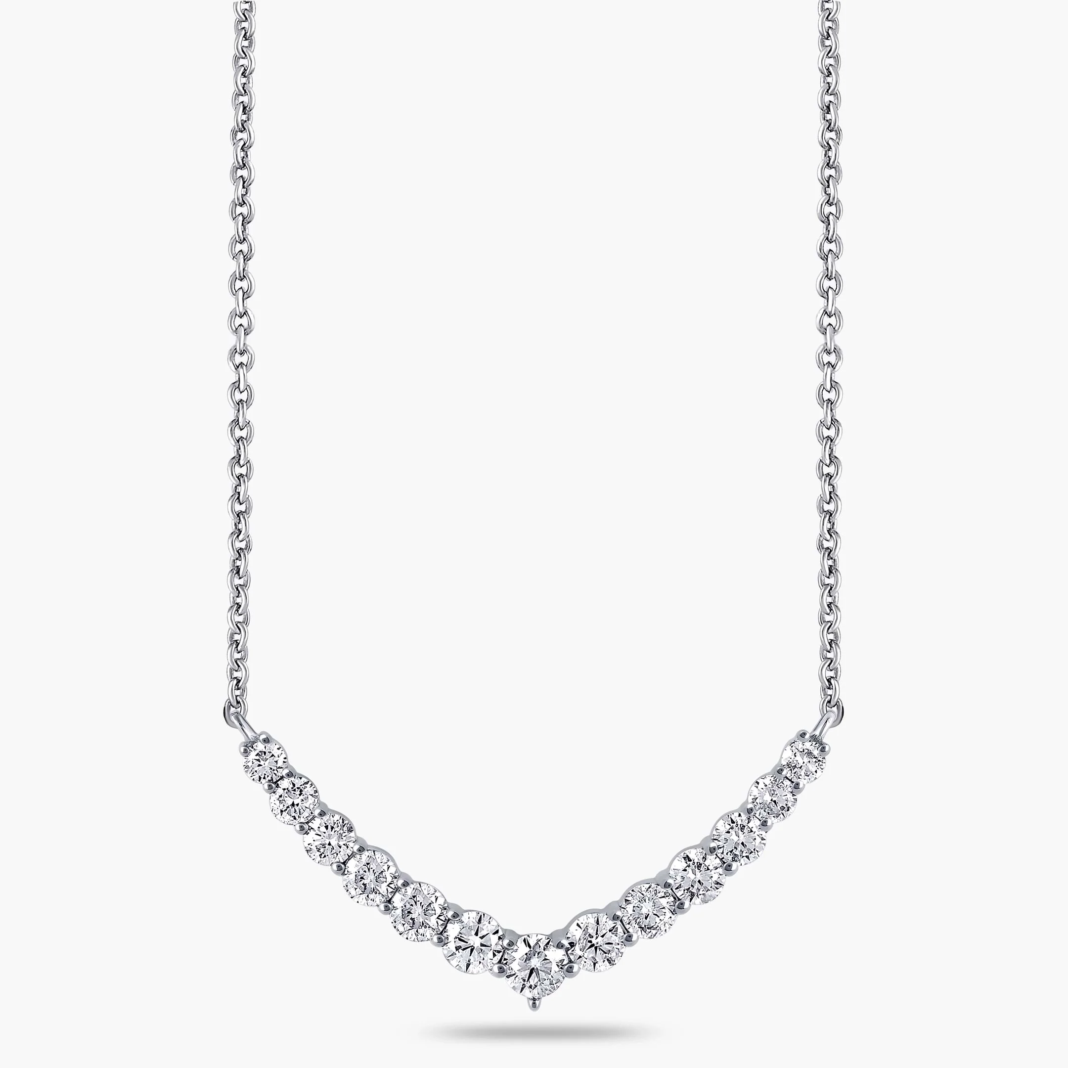 1 ctw Round Lab Grown Diamond Graduated Necklace - 18 Inches