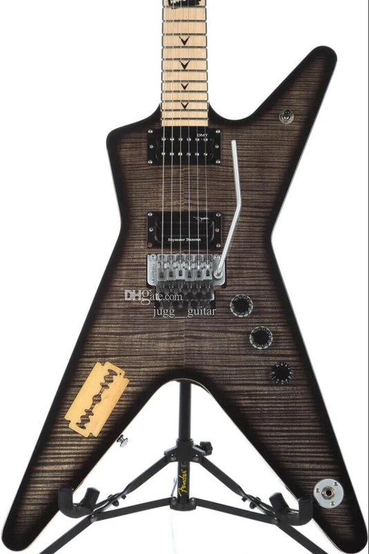 Limited Edition Translucent Black Flame Dimebag Darrell Roots Electric Guitar