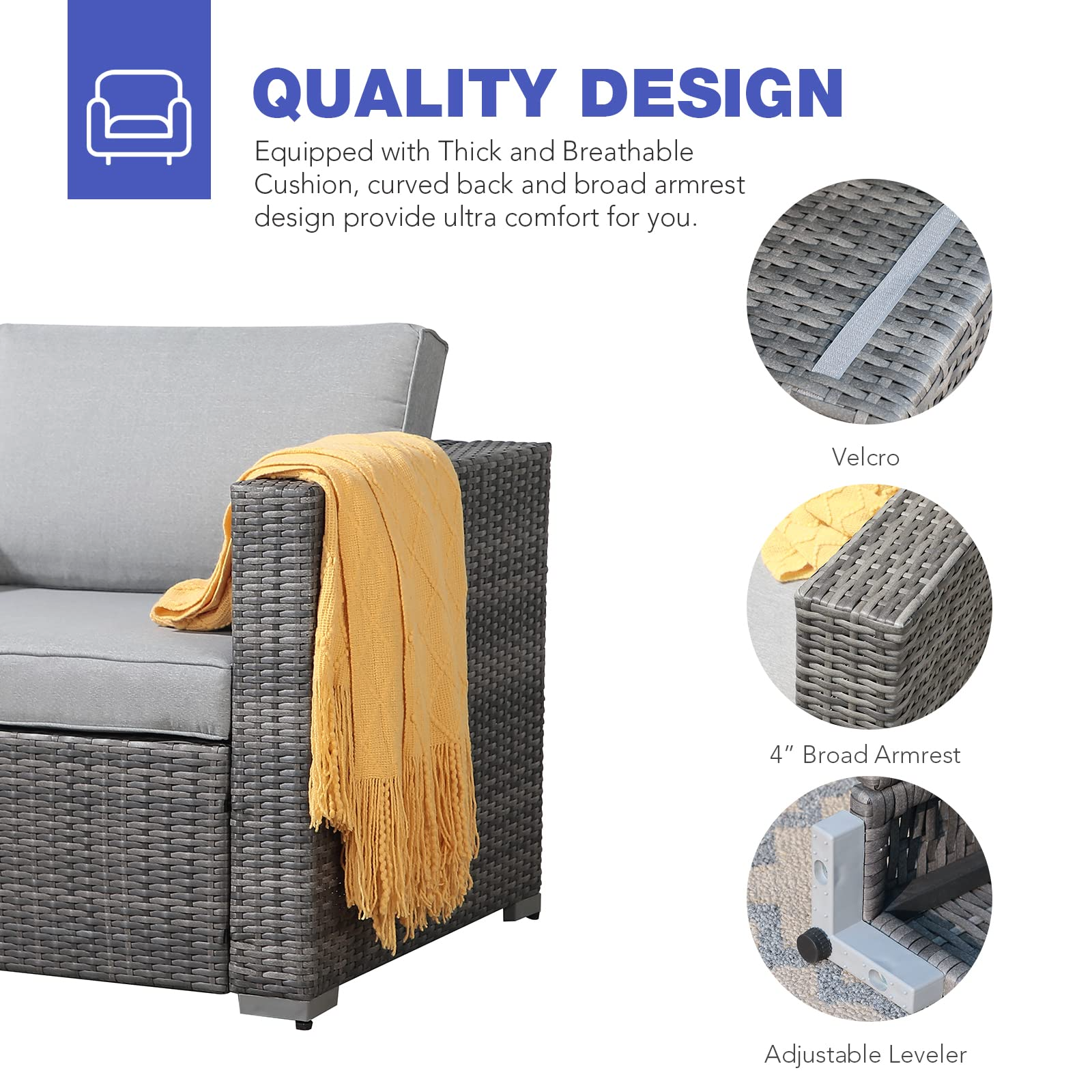 7 Pcs Patio Furniture Set