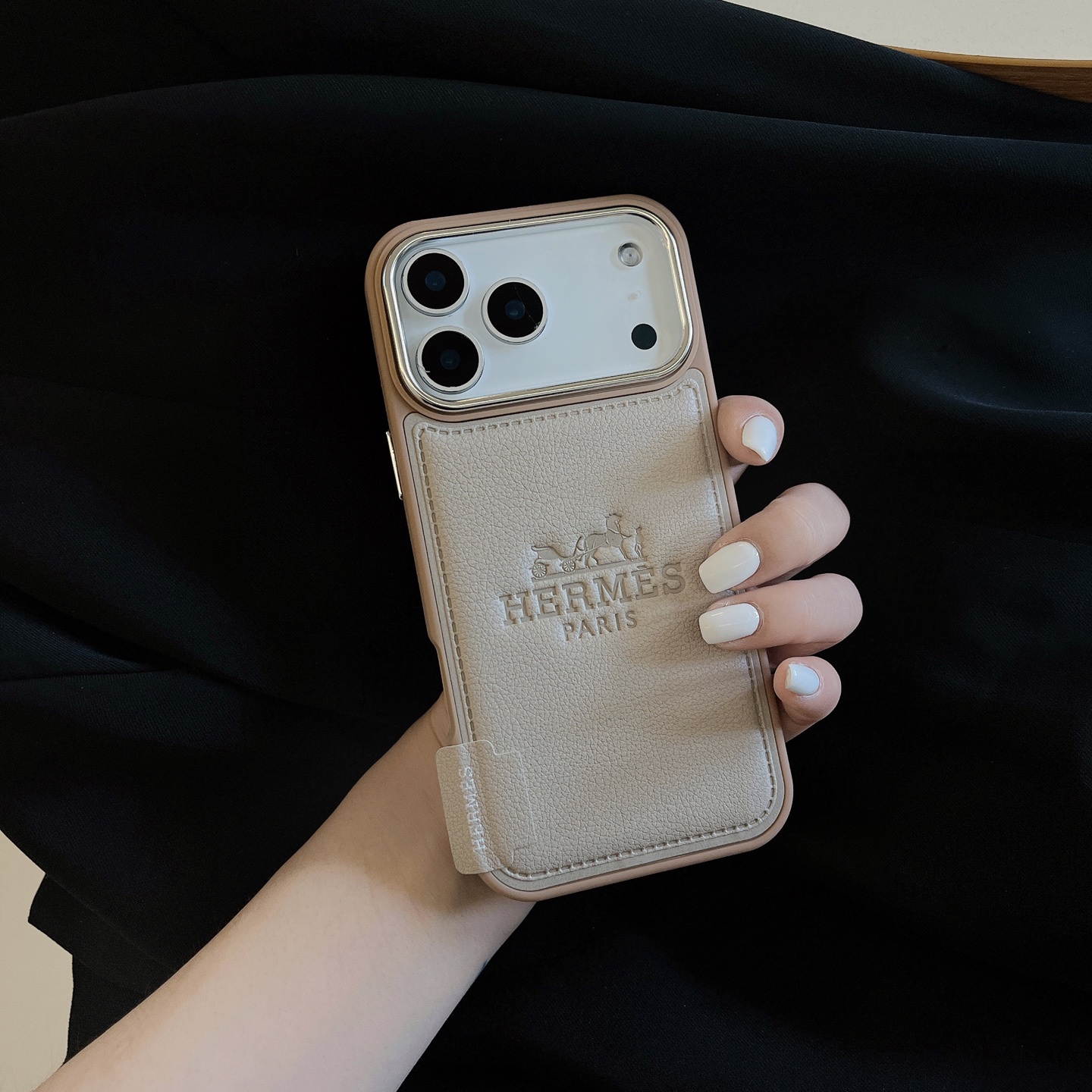 Hermès Paris Embossed Leather Card Slot Luxury Phone Case