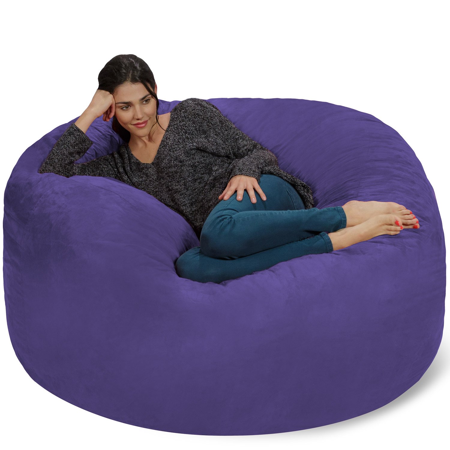 Giant 5' Memory Foam Furniture Bean Bag - Big Sofa with Soft