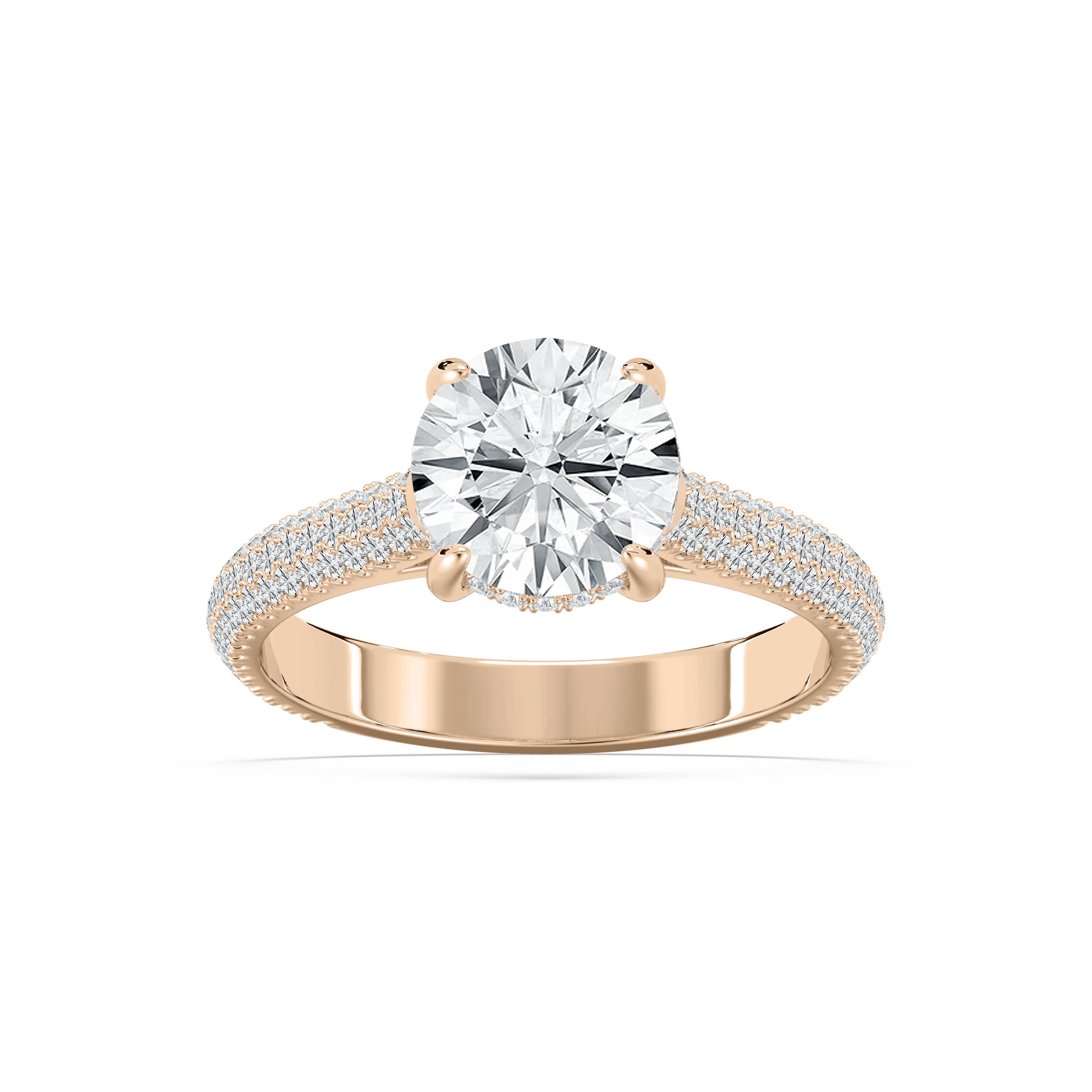 Jessa 2 ¹⁄₂ ctw Round Lab Grown Diamond Luxe Pave Hidden Halo Engagement Ring
