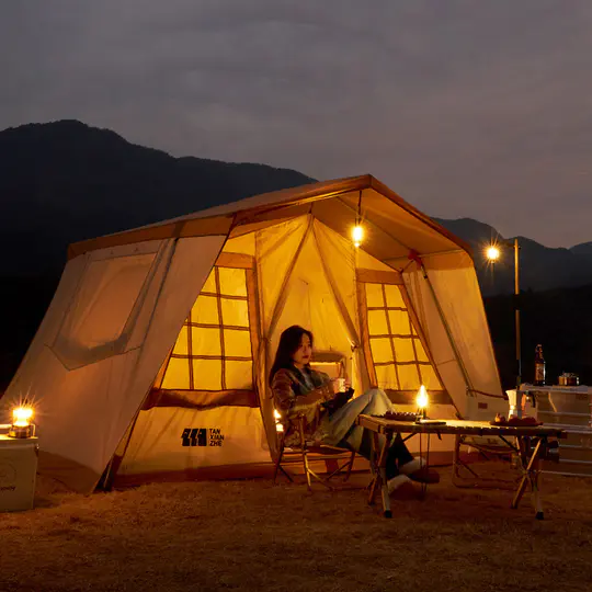 Family Tent CampingThick Vinyl Rainproof Windproof Fabric