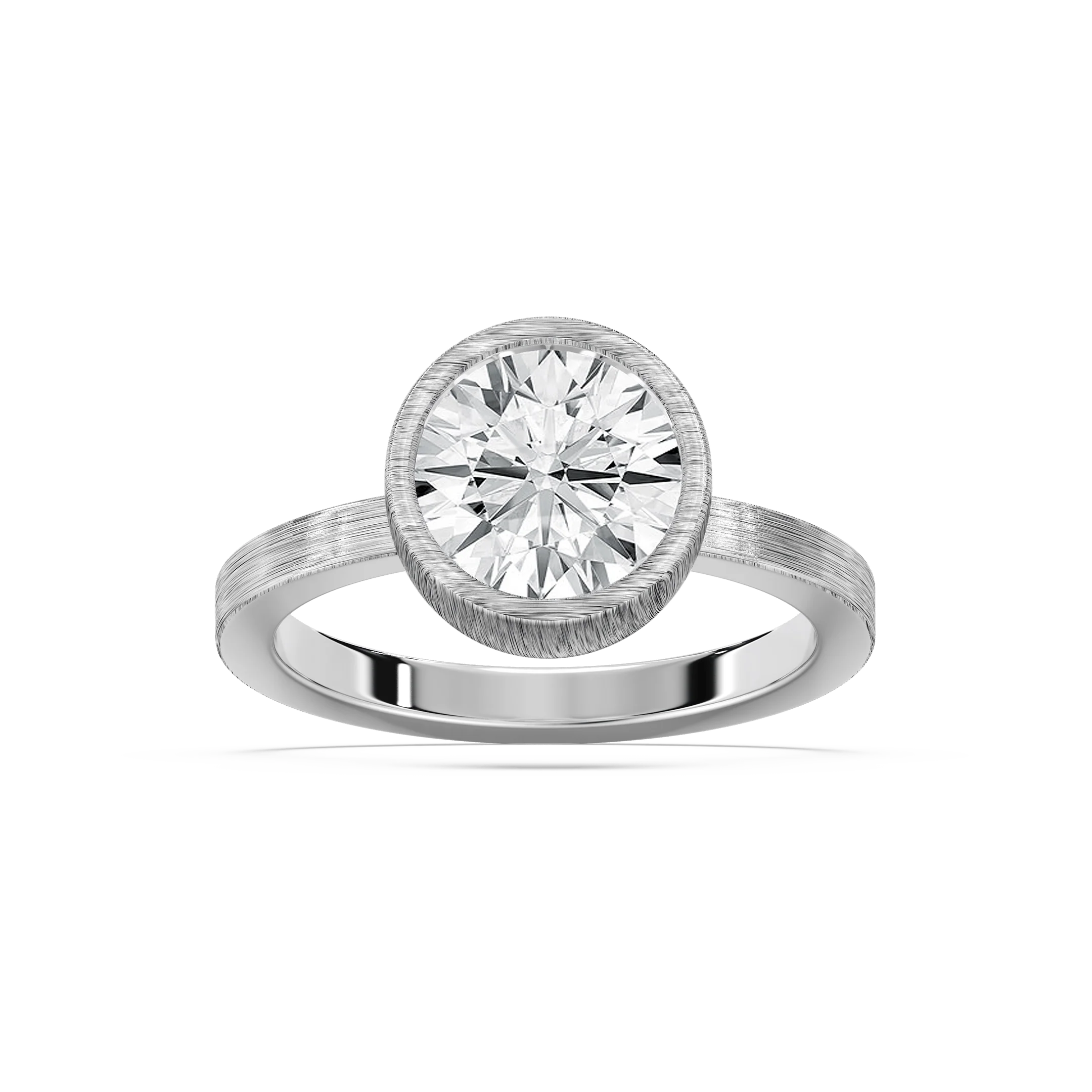 Rustic Satin Hammer Finish Petite Artisan Ring