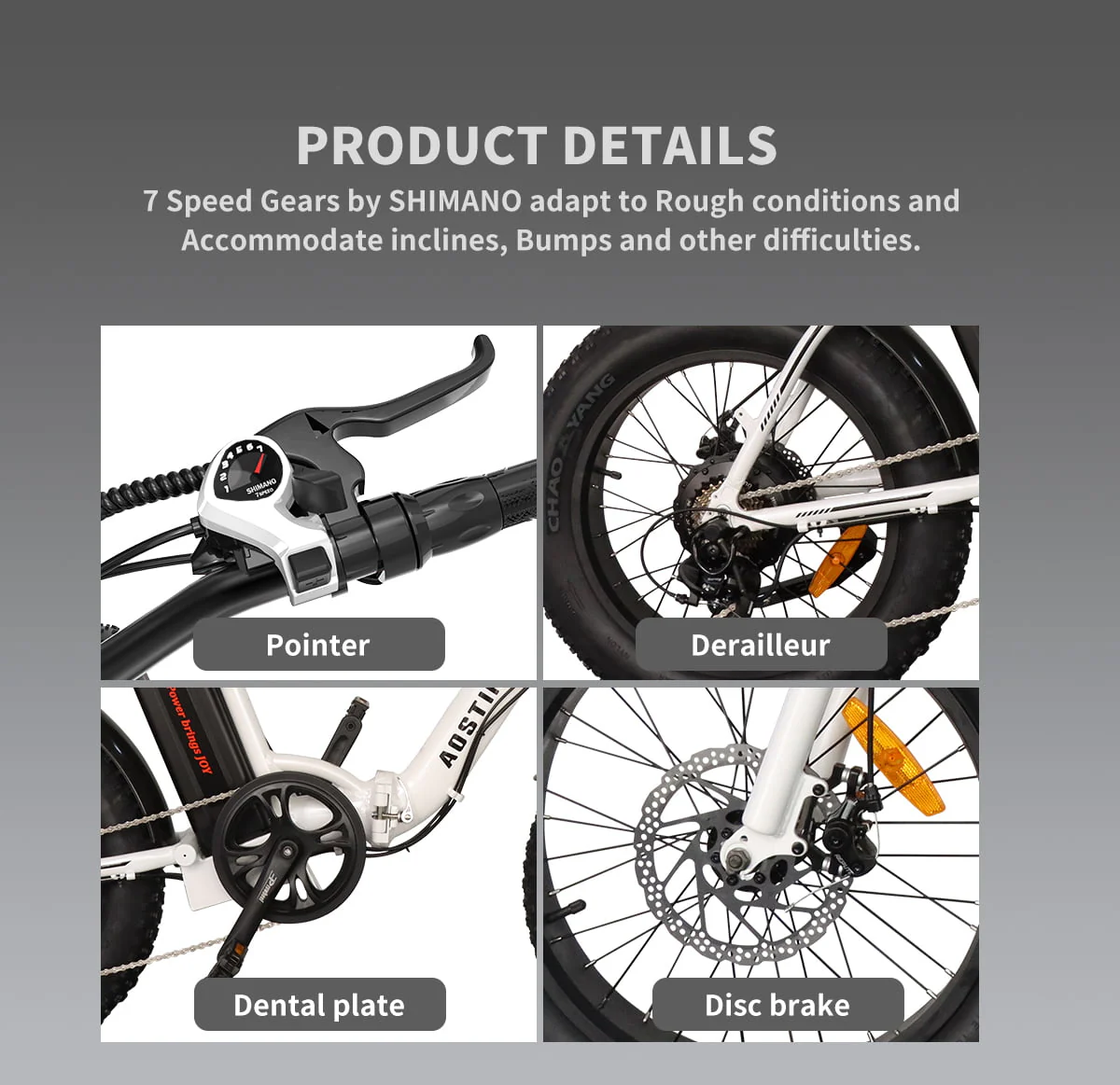 ODPD 20in Folding Fat Tire Electric Bike, 500W, 36V 13Ah