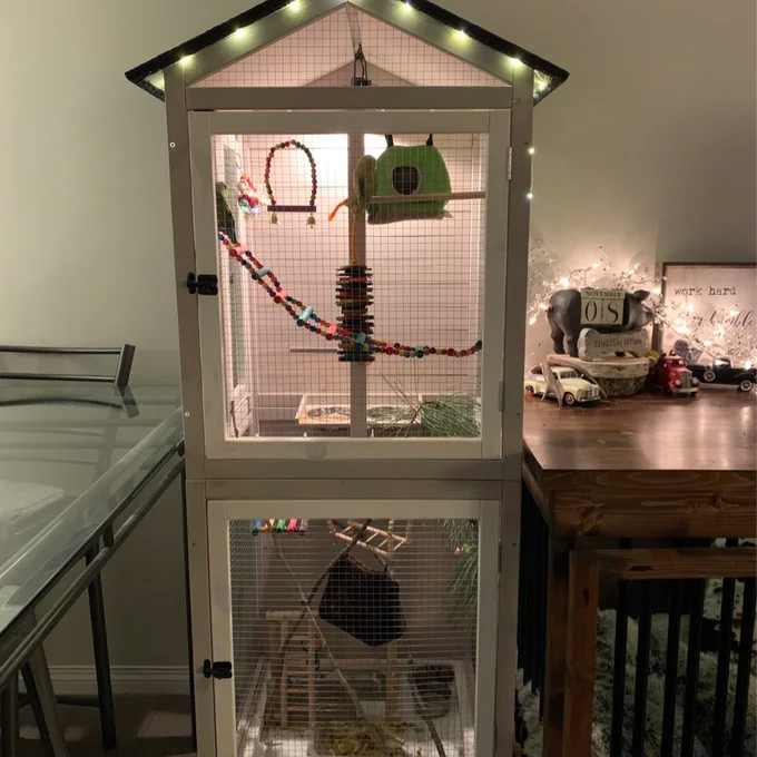 Freddy 70'' Pointed Top Flight Cage with Stand