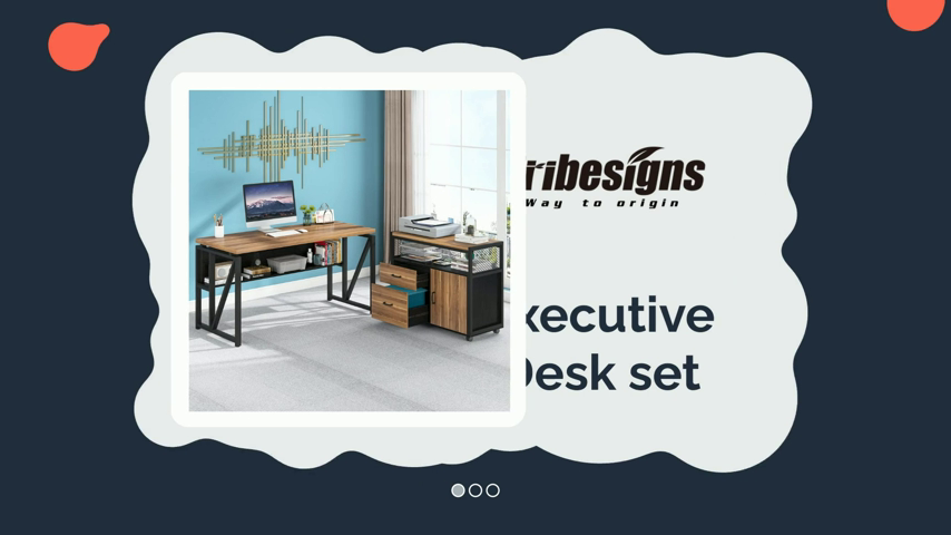 L Shaped Desk with Drawer Cabinet