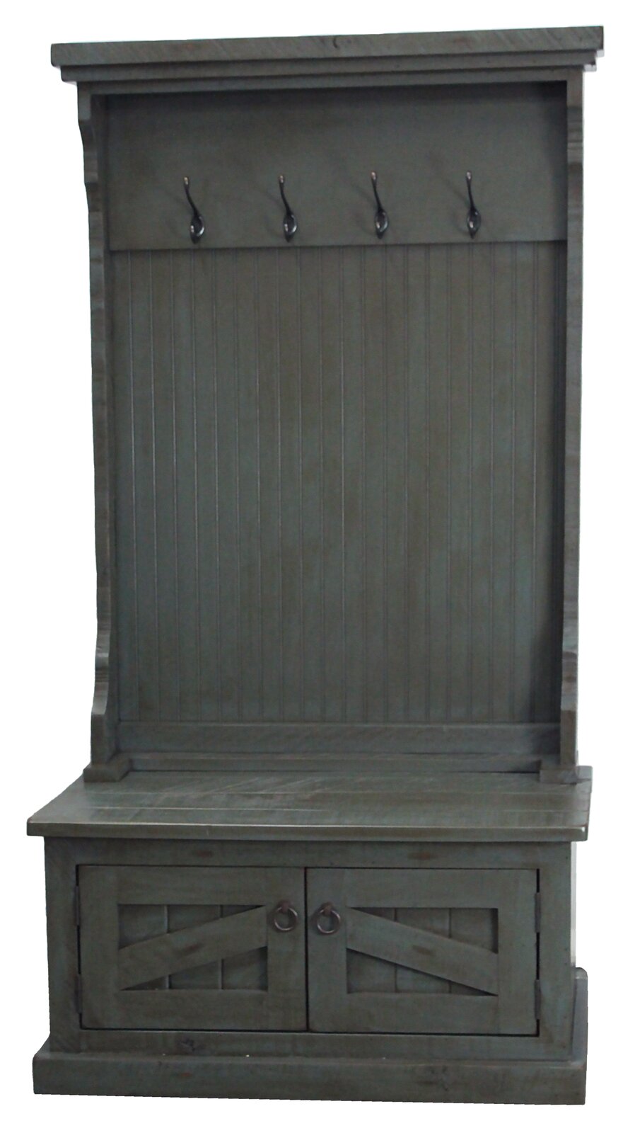 Kinley 37.5'' Wide Solid Wood Hall Tree with Bench and Shoe