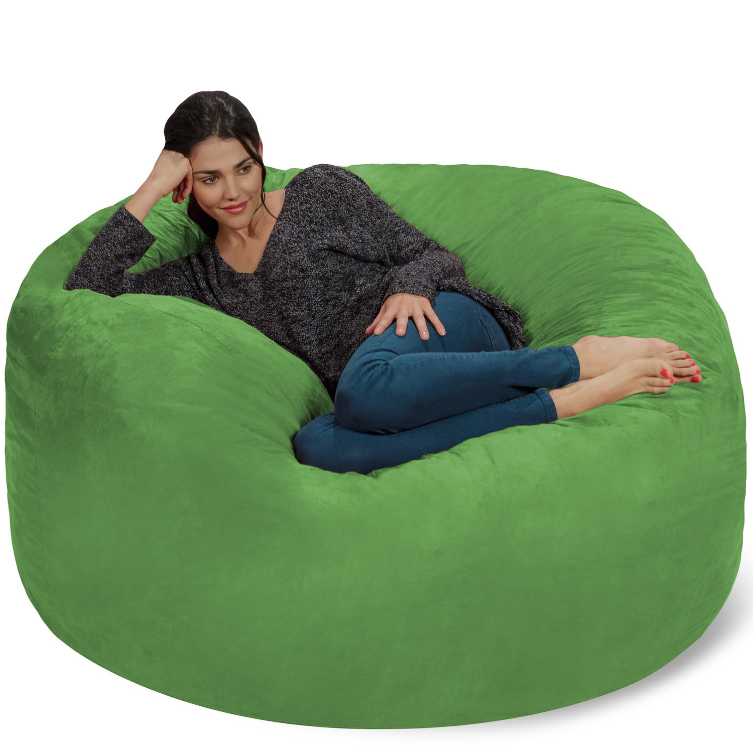 Giant 5' Memory Foam Furniture Bean Bag - Big Sofa with Soft