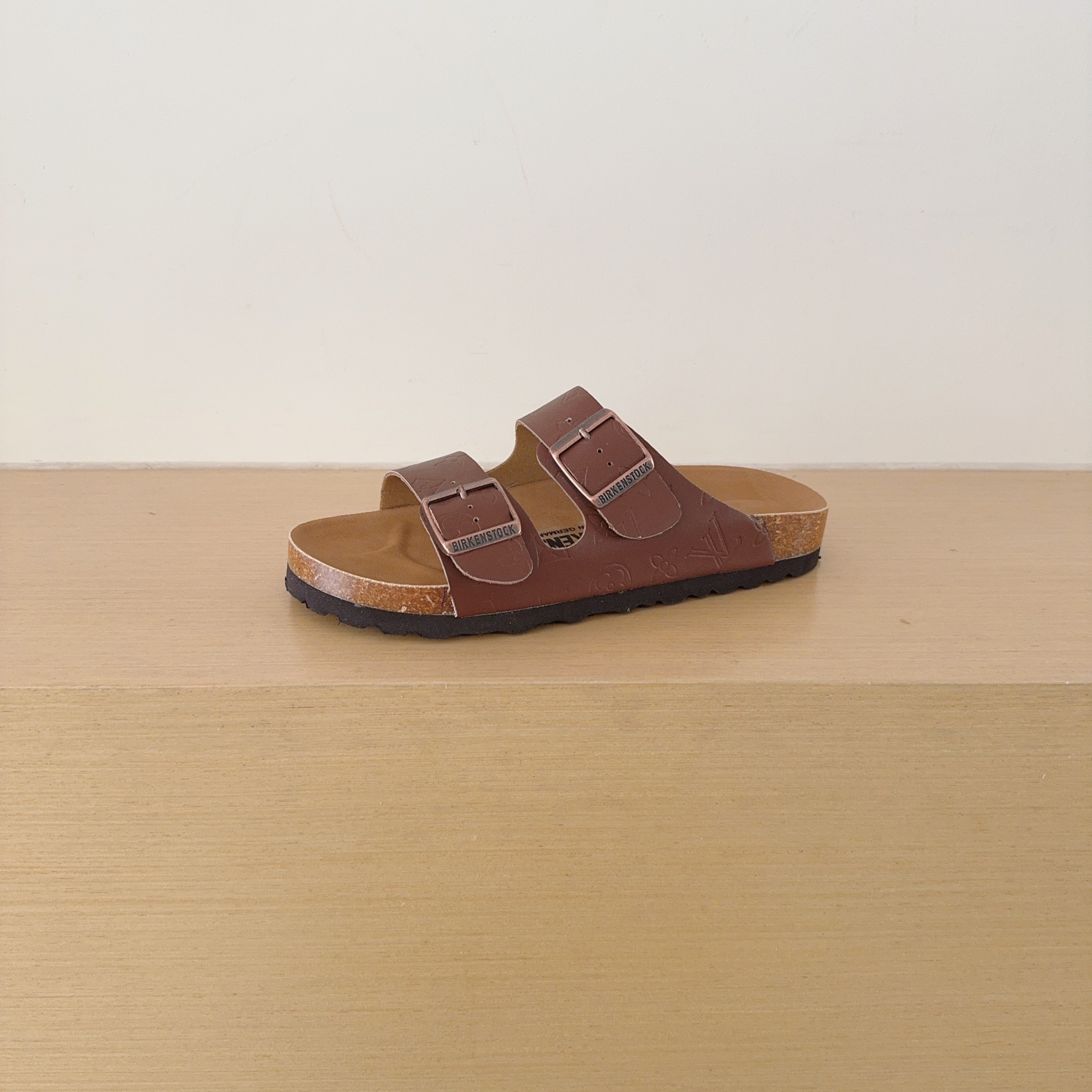 3 D Logo Birken-Style Two-Strap Sandals