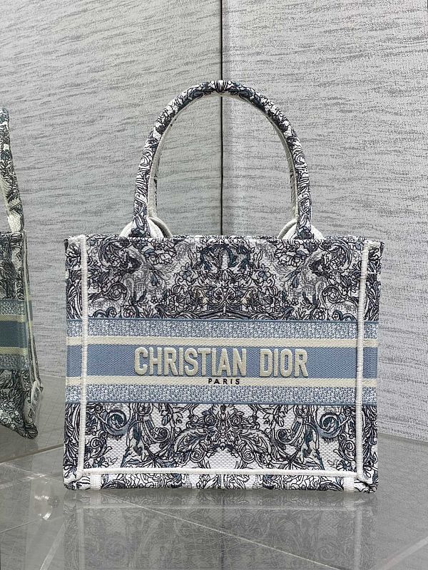 Dior Book Tote Small Blue Baroque