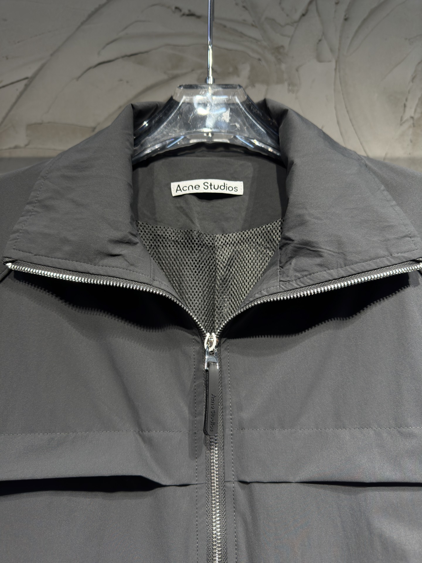Acne Studios Cropped Stand‑Collar Windbreaker Jacket
