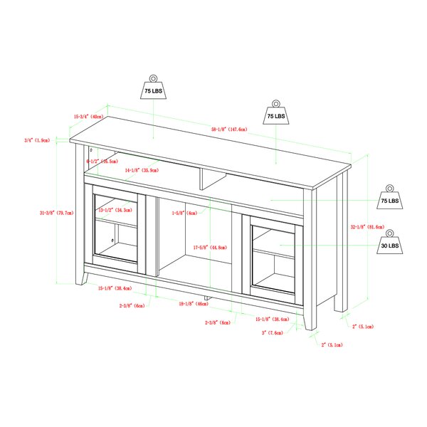 HOTSALES KOHN TV STAND FOR TVS UP TO 65 WITH FIREPLACE INCLUDED
