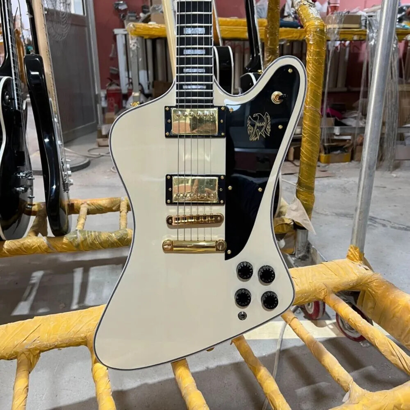 Electric Guitar Mahogany Cream White Body Tune-O-Matic Bridge 6 Strings