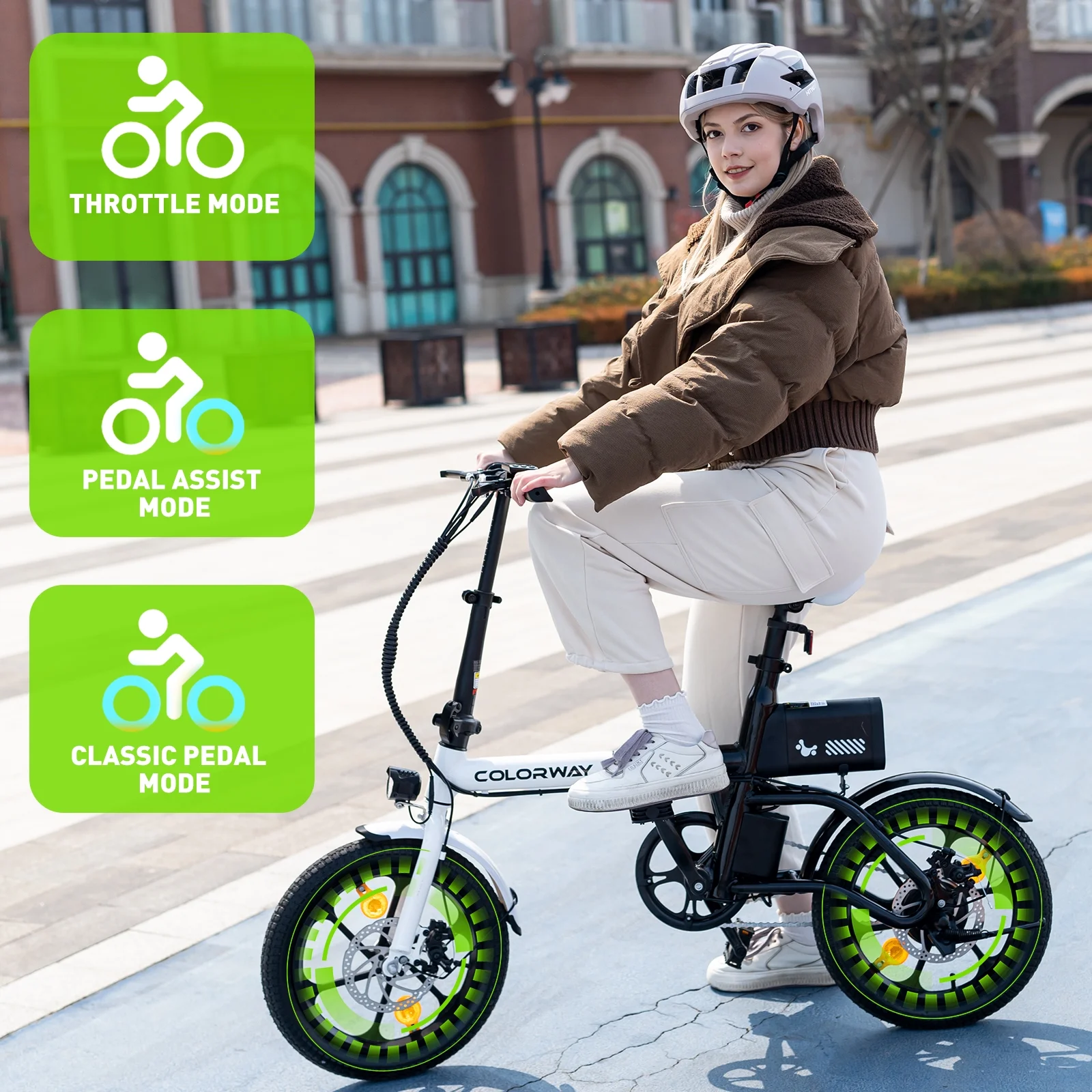 COLORWAY BK35M 16in Folding Electric Bike, 350W