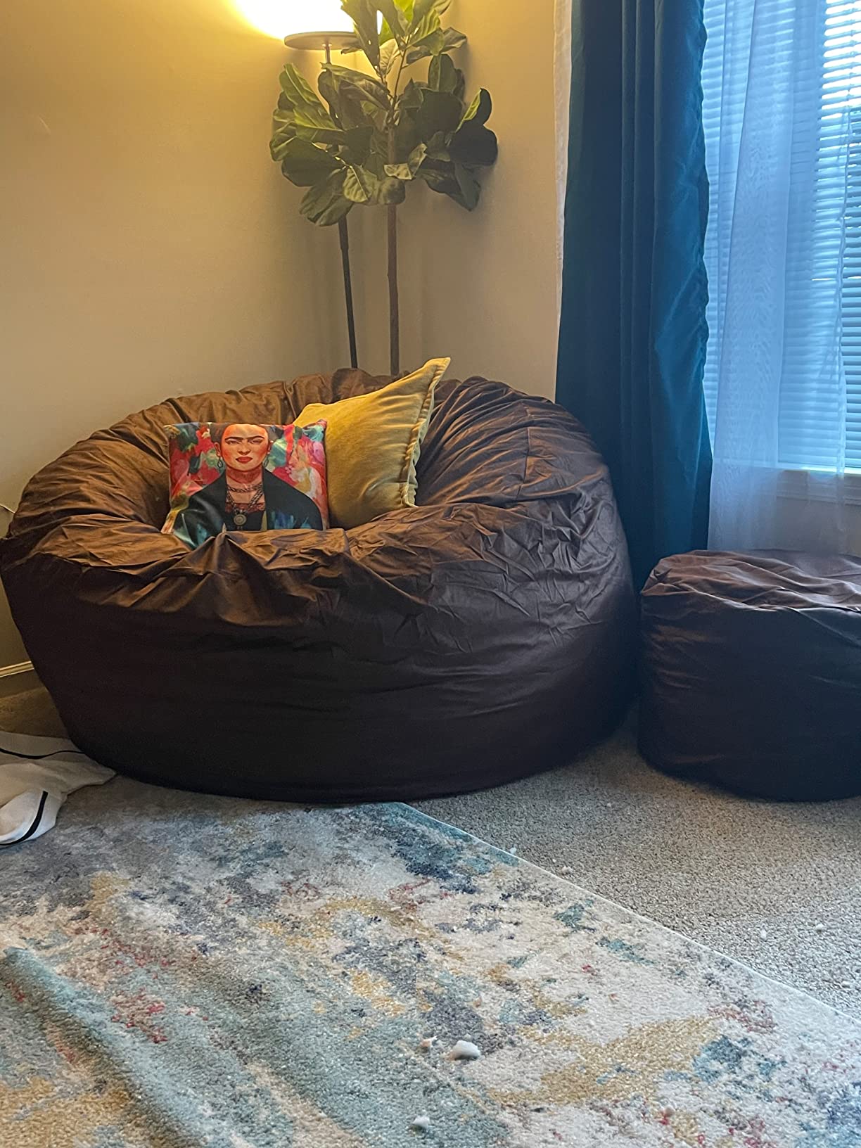 6000 Bean Bag Chair withFootstool: Giant Foam-Filled Furniture