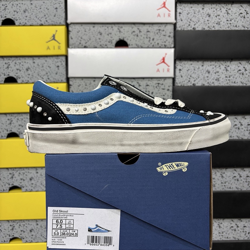 Vans Old Skool Blue Black Vintage Pearl Stud