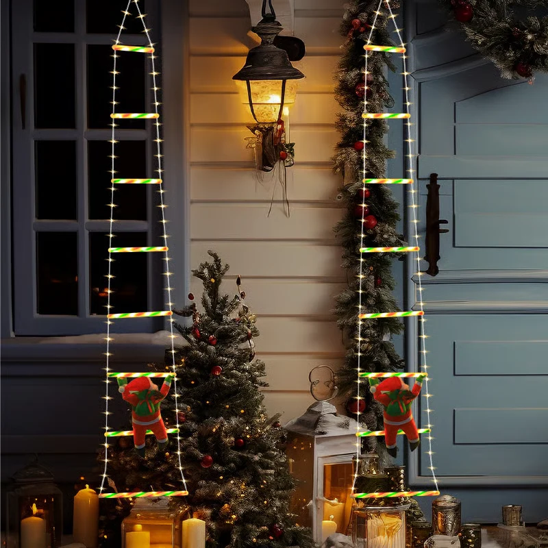🎅✨ Christmas Santa Climbing Stairs Light 🌲🎁