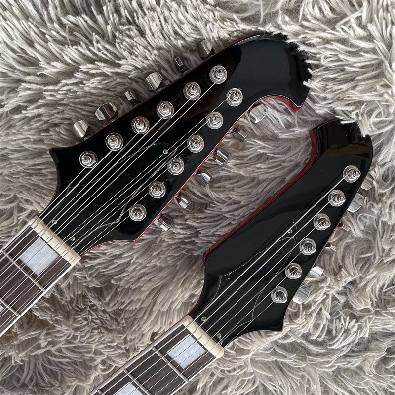 12+6 String Cherry Sunburst Double Necks Electric Guitar Solid Body Hardware