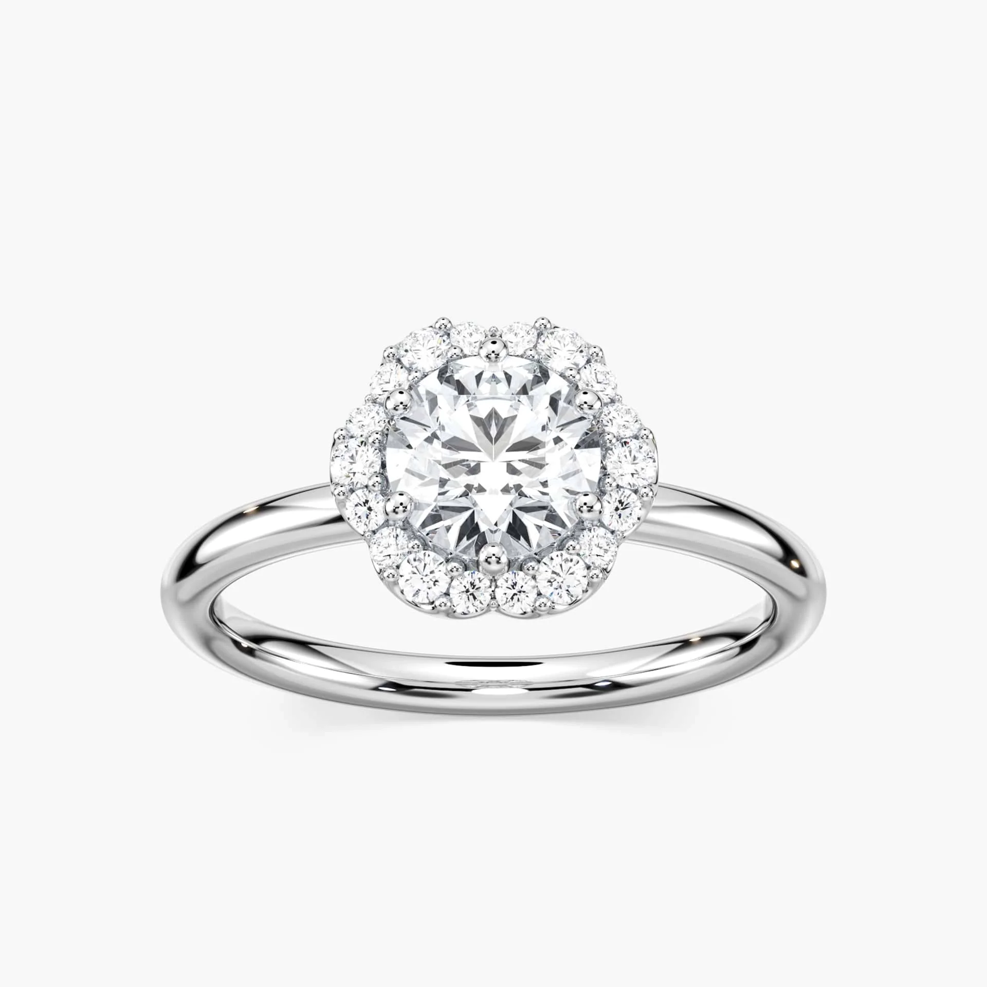 Gabriella Round Lab Grown Diamond Blooming Halo Engagement Ring