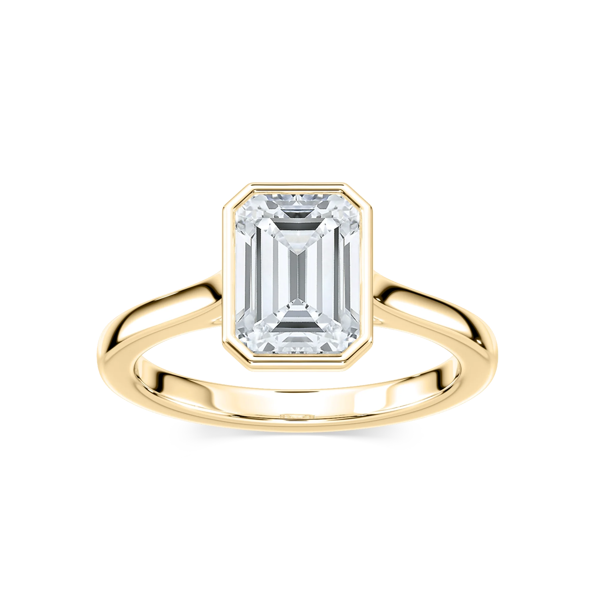 Elsa Emerald Lab Grown Diamond Bezel Set Floating Solitaire Engagement Ring
