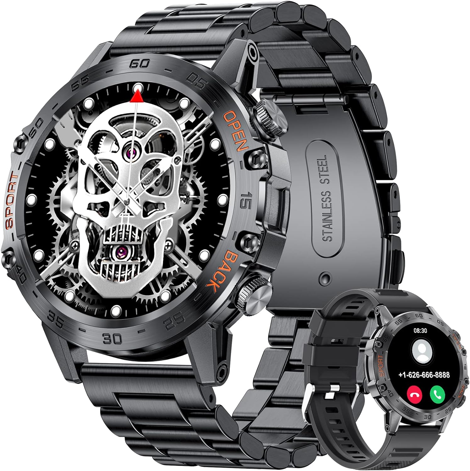 M40 chronograph watch in polished steel