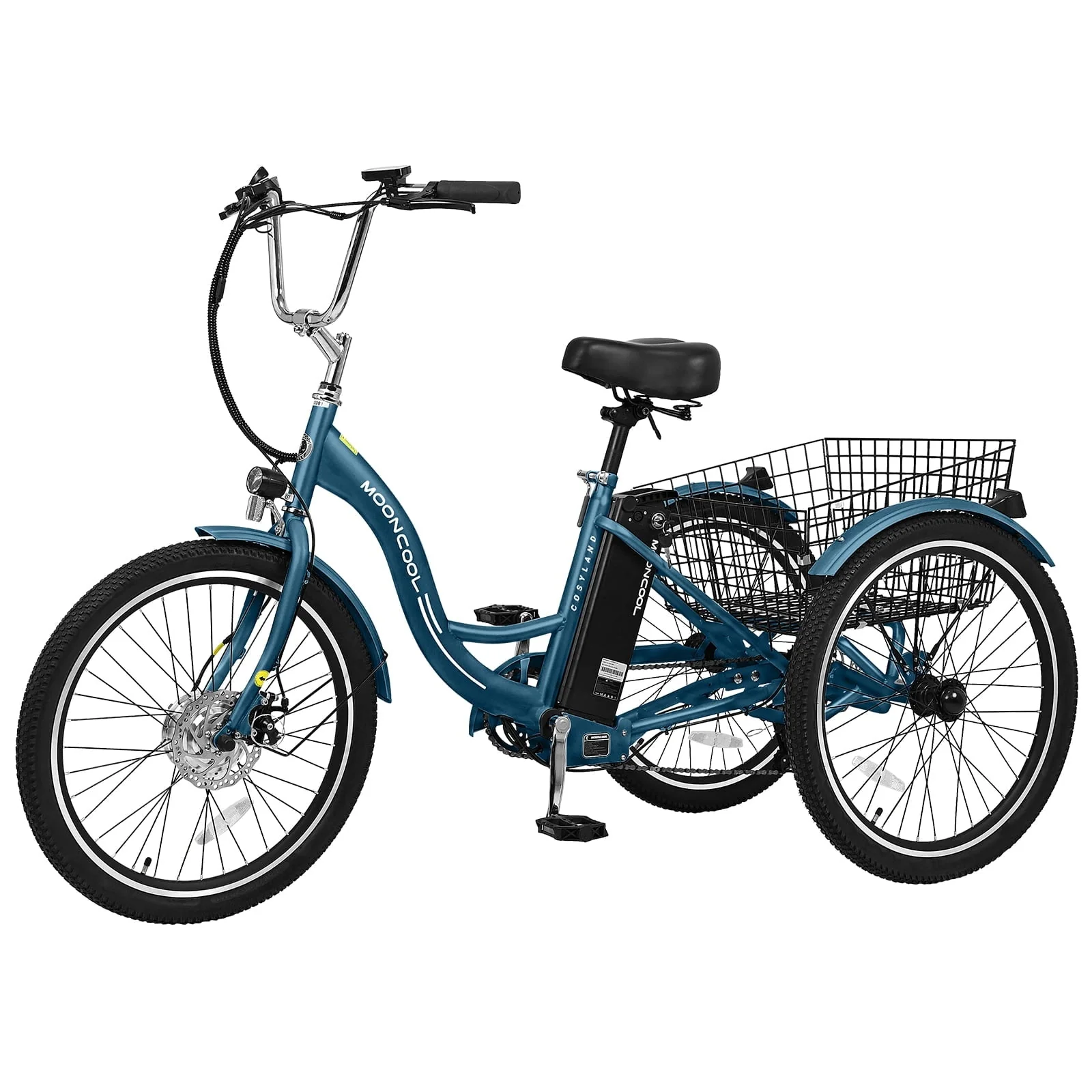 Lilypelle 24in 3-Wheel Electric Tricycle, 350W, 36V 10.4Ah