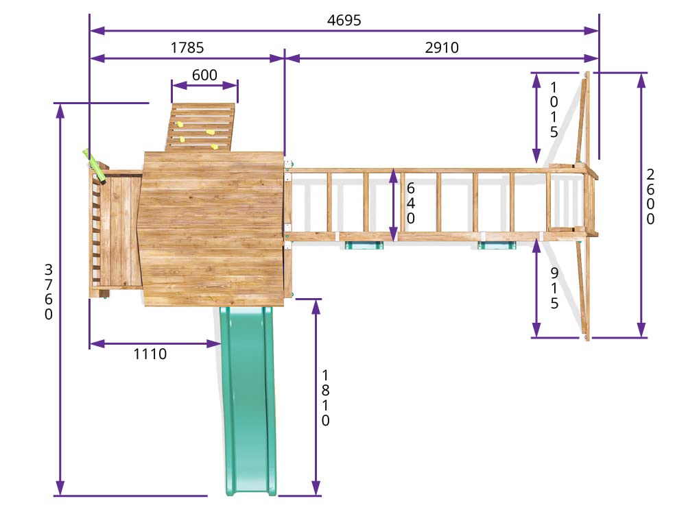 Wooden Playhouse Climbing Frame Childrens Play
