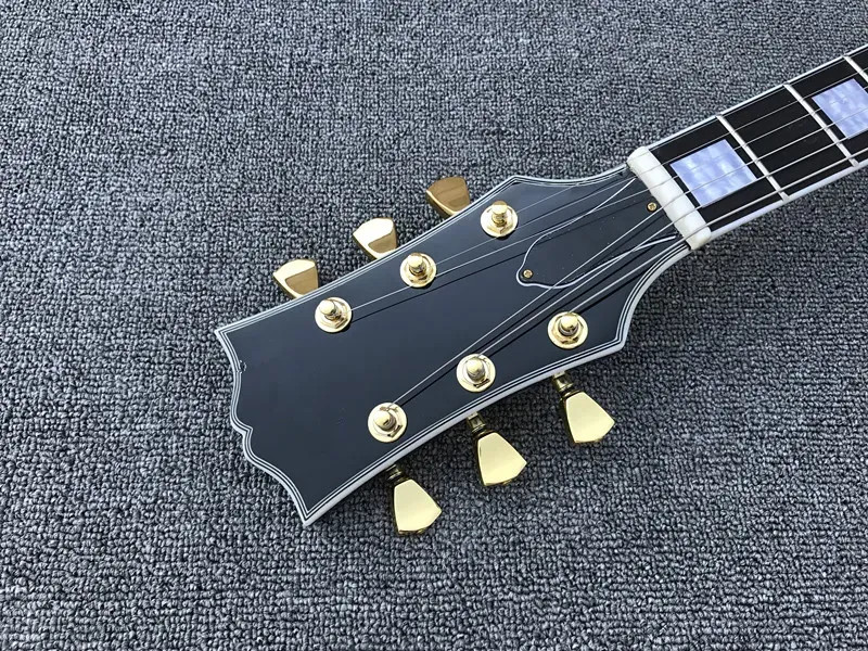 RD Black Electric Guitar with 6 Strings, 2 Golden Hardware Pickups, Mahoganyny Body