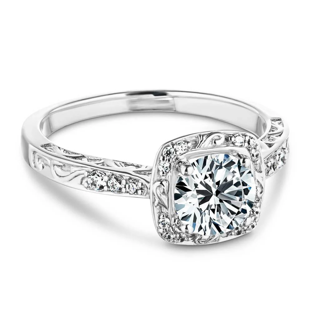 Isabella Lab Grown Diamond Vintage  Scroll Halo Engagement Ring