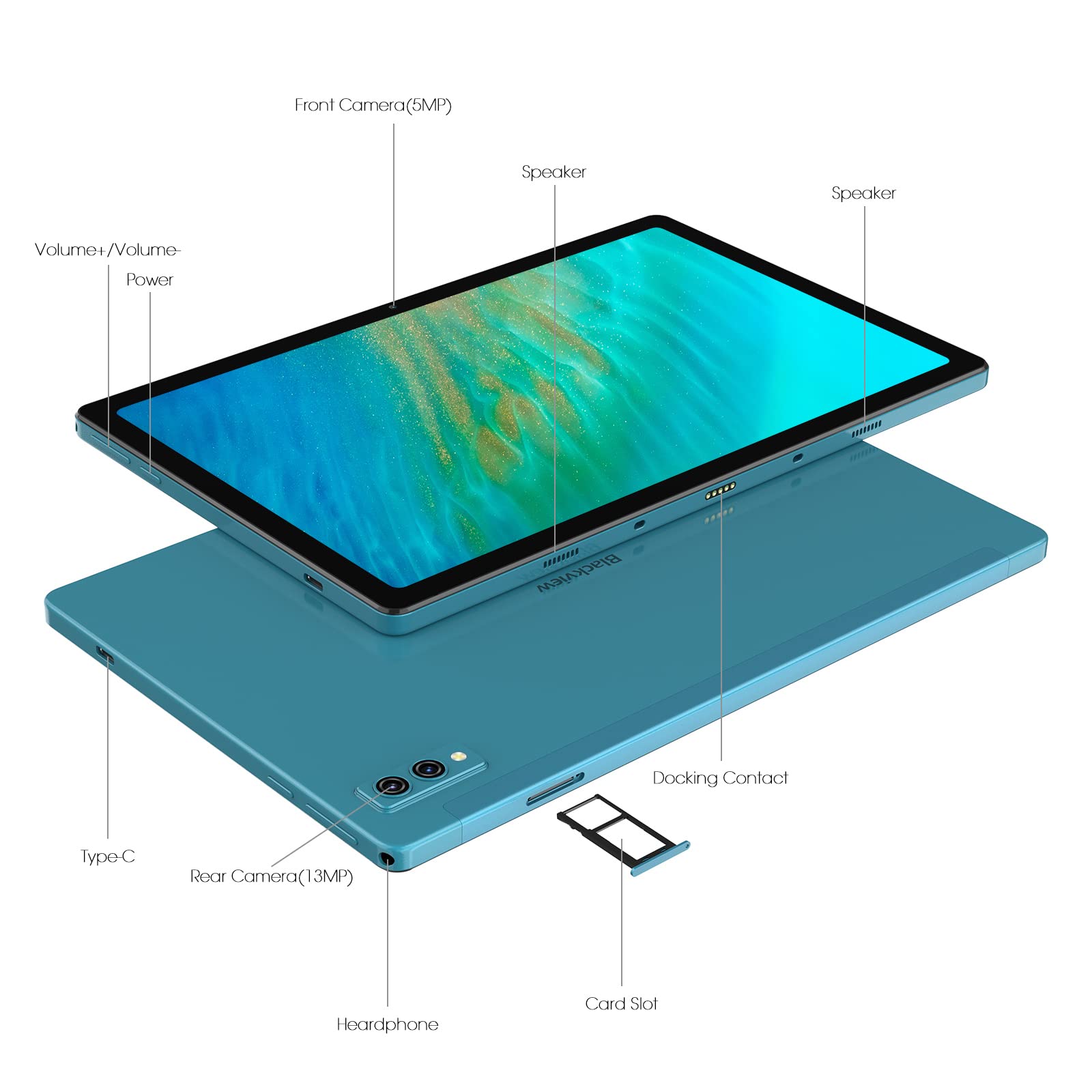 Gaming Tablet, Android Tablet with 8GB+128GB, 5G WiFi