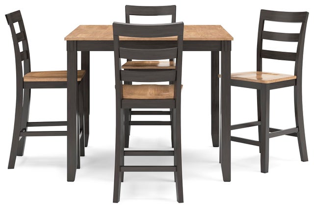 Gesthaven Counter Height Dining Table and 4 Bar Stools
