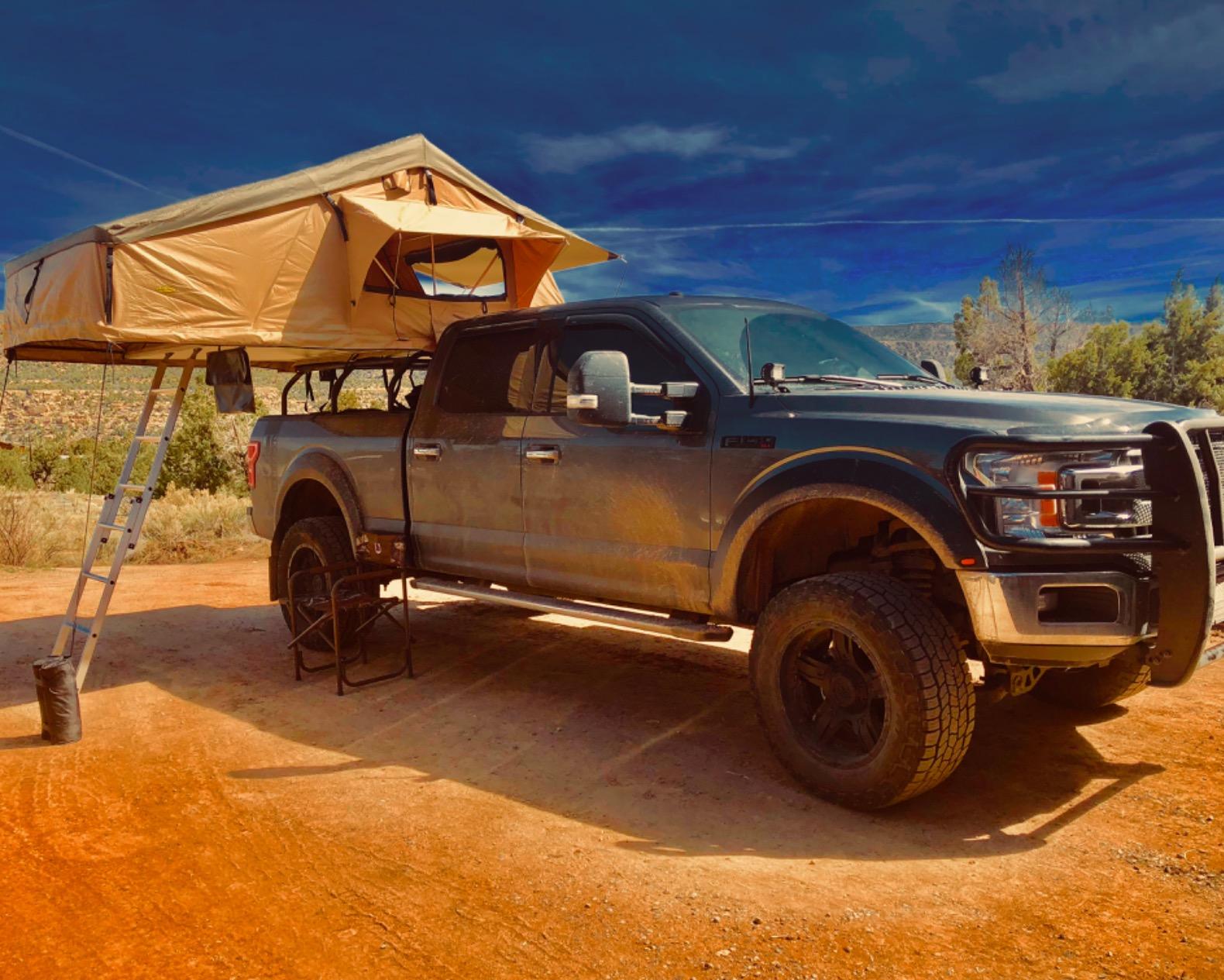 Overlander XL Roof Top Tent - Folder With Bedding - Coyote Tan