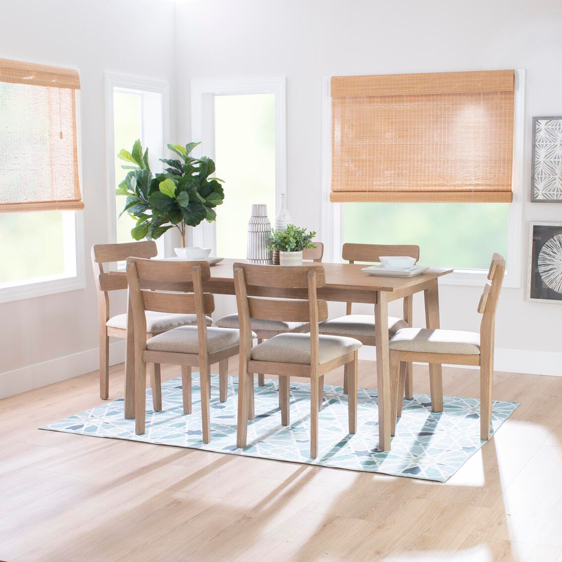 Linon Devin Dining Table and 6 Chairs Set