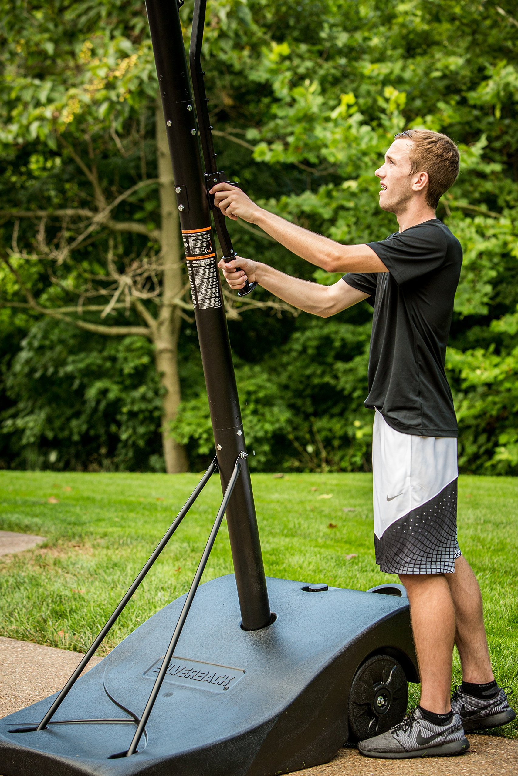 Portable Height-Adjustable Basketball Hoop - Easy Lift & Roll