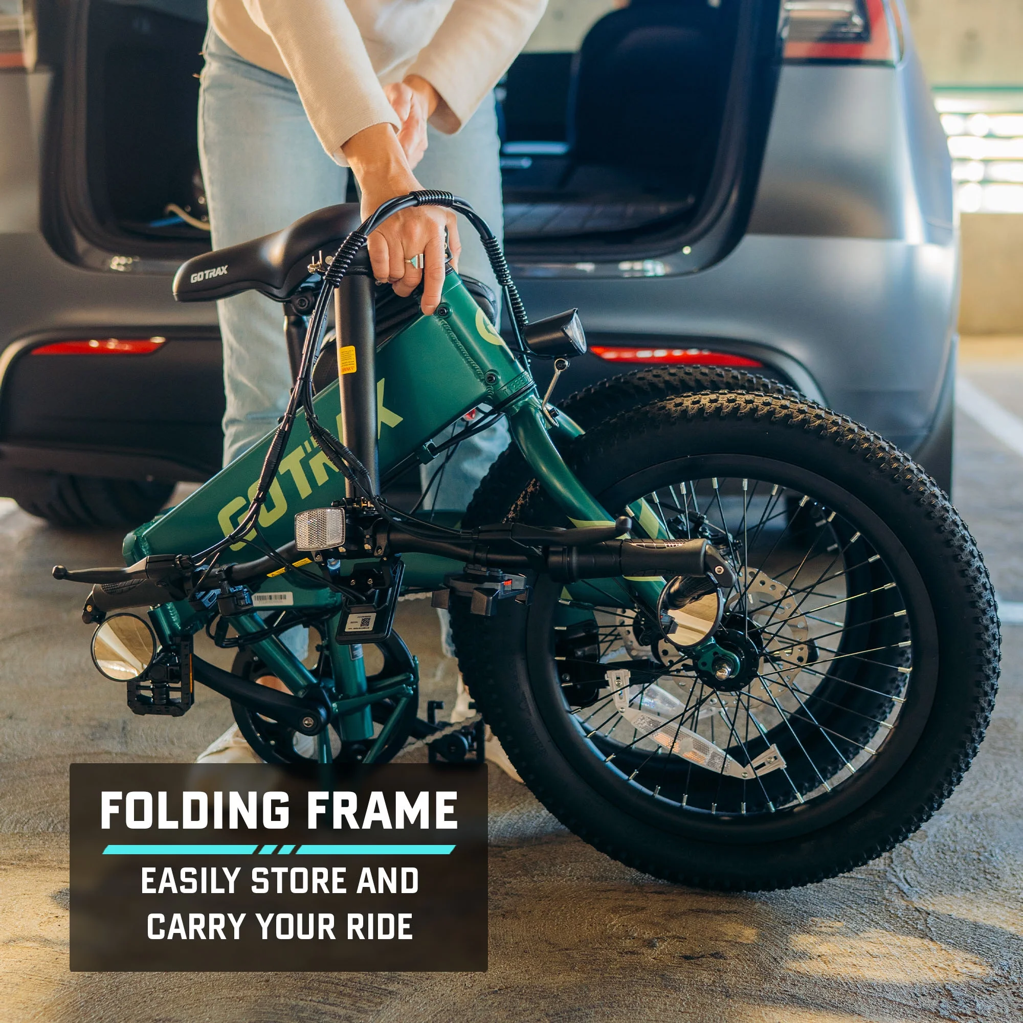 GOTRAX F1V2 20in Folding Electric Bike, 48V 10.4Ah, Black