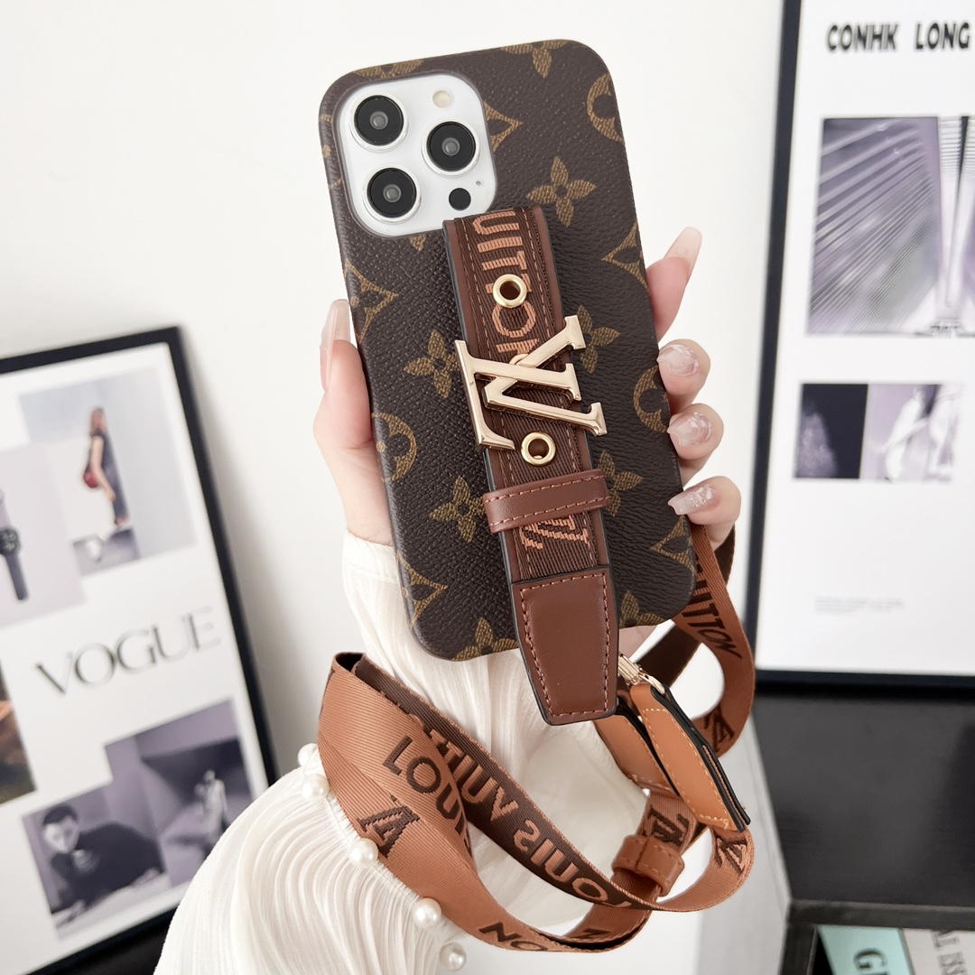 Louis Vuitton Classic Monogram Wrist Strap Luxury Phone Case