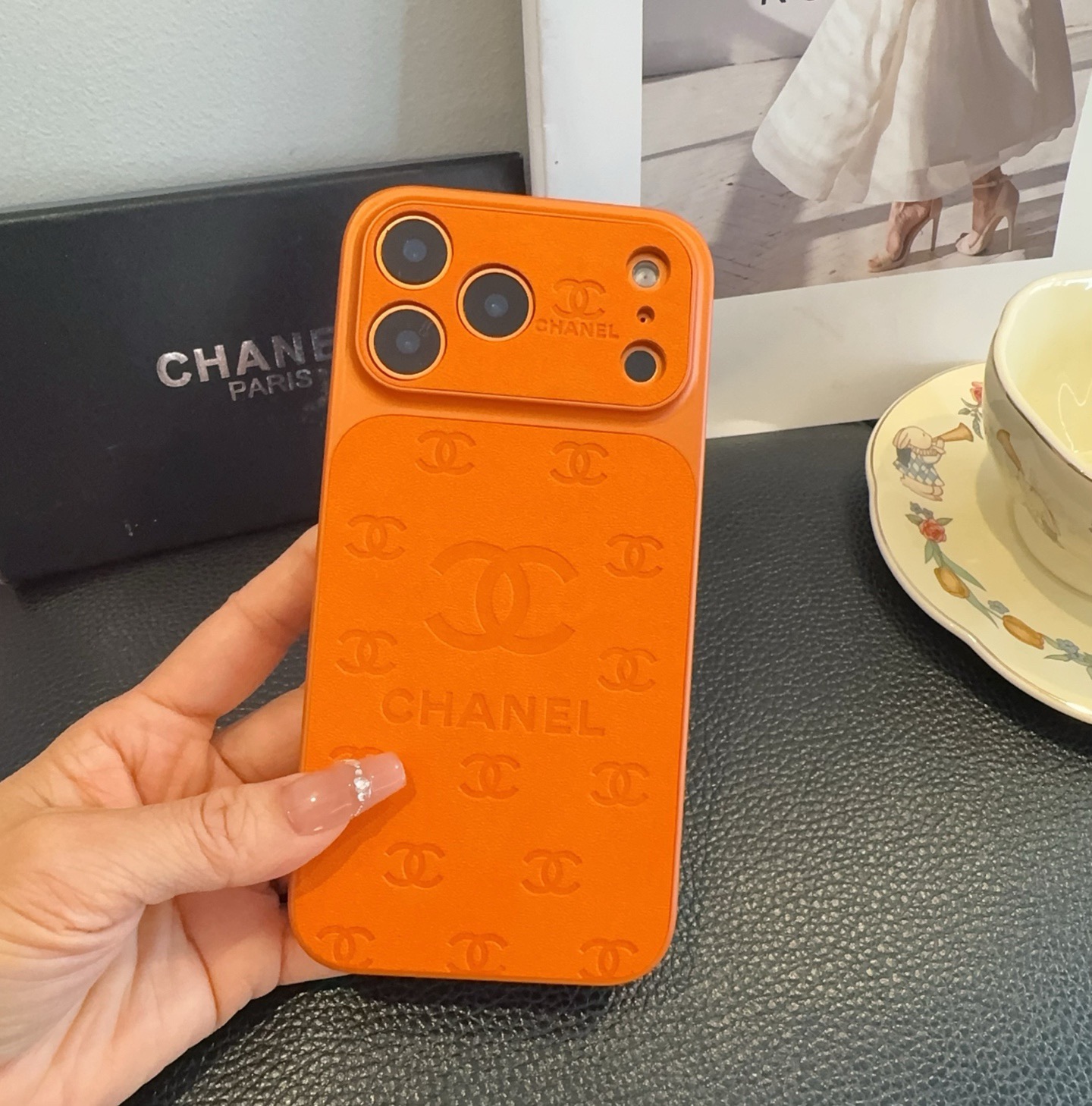 Chanel Precise-Cut Full-Cover iPhone Case | Instant Leather Finish