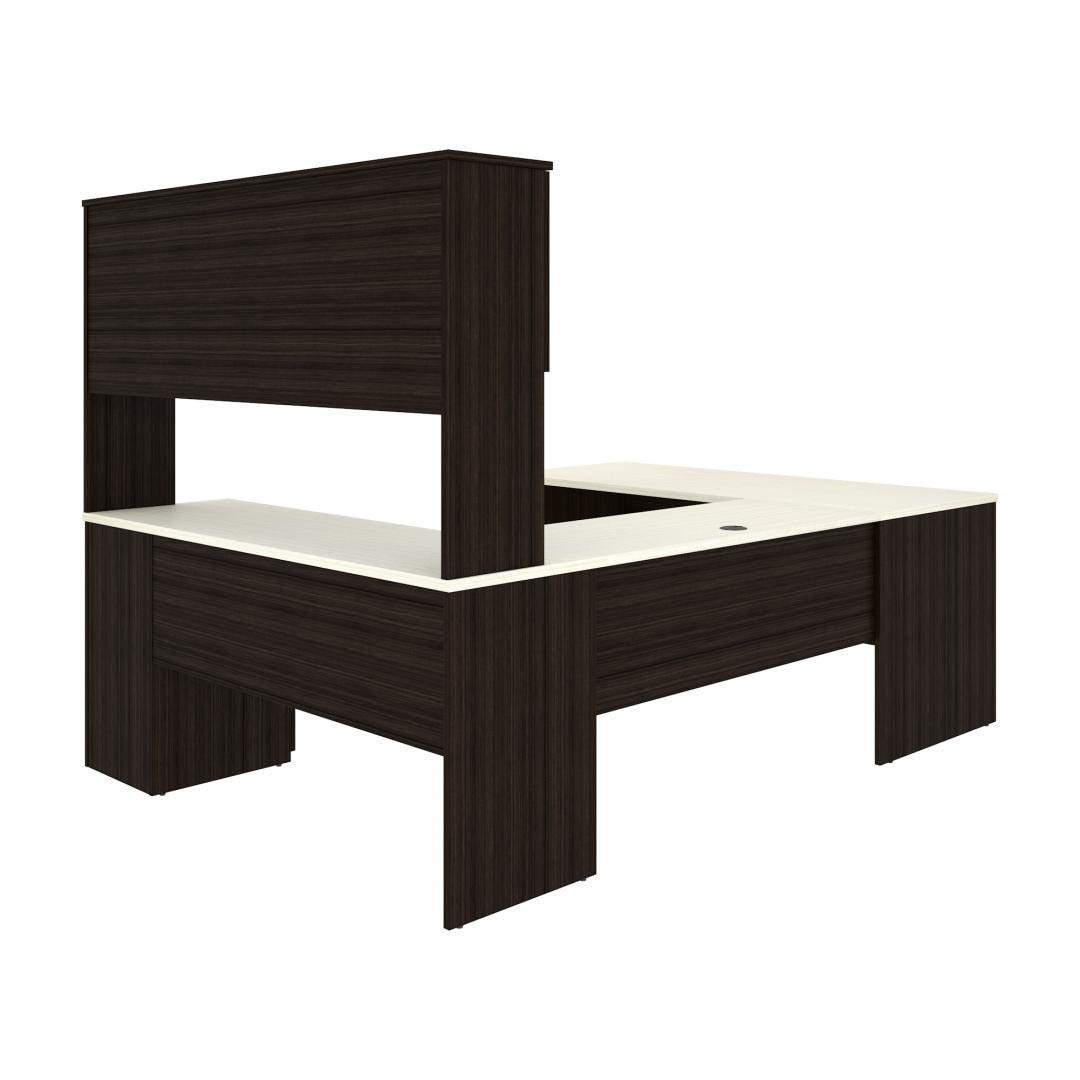 Bestar Ridgeley U-Shaped Executive Desk with Pedestal and Hutch