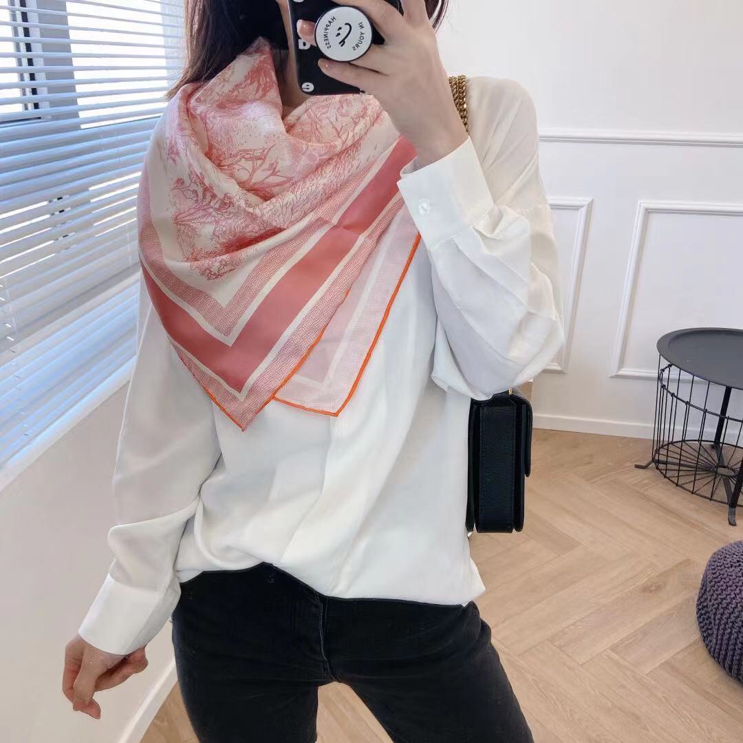 Dior Oblique Silk Scarf Pink product images