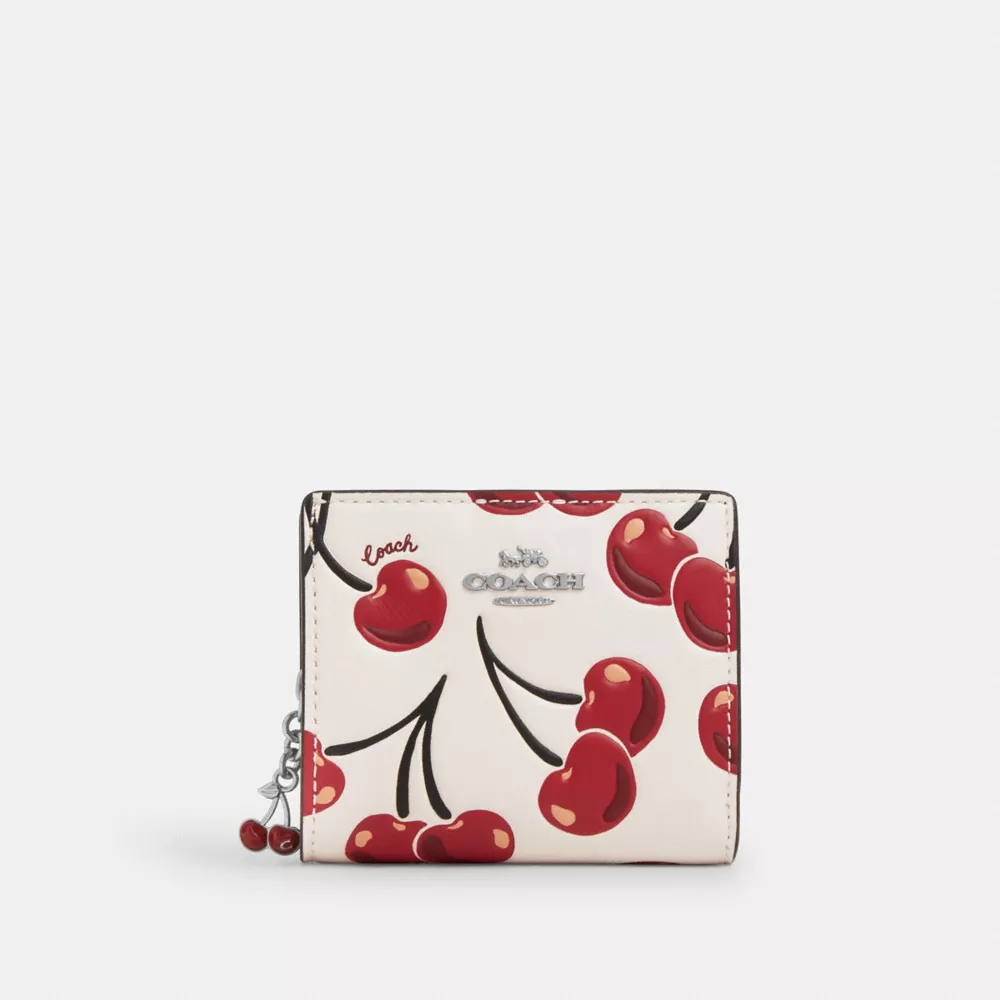 Snap Wallet With Cherry Print