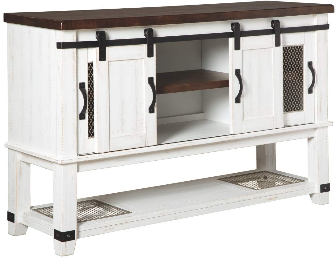 Valebeck Farmhouse Dining-Room Server or Buffet, White & Brown