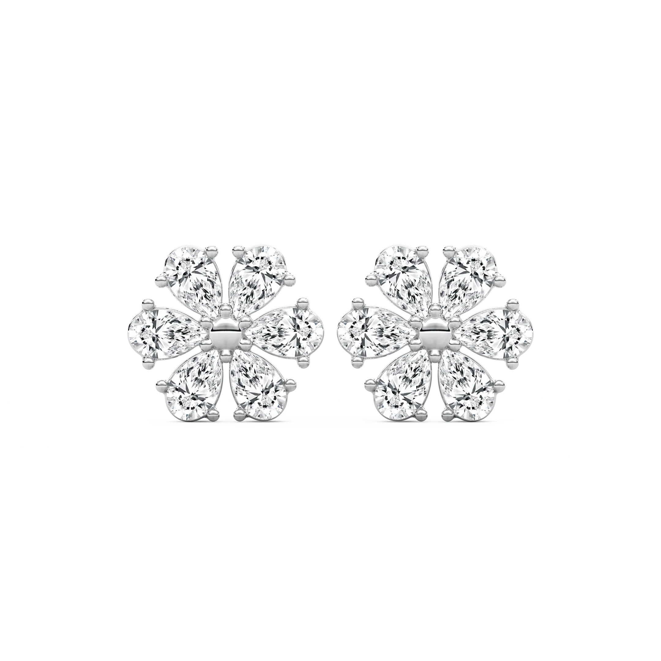 1 ⅞ ctw Pear Lab Grown Diamond Daisy Stud Earrings