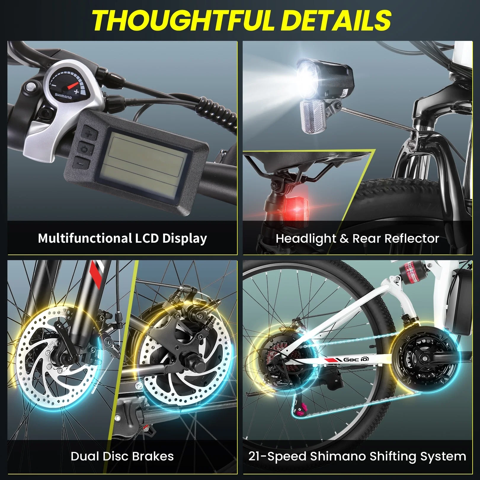 Gocio 26in Folding Electric Mountain Bike, 500W, Full Suspension