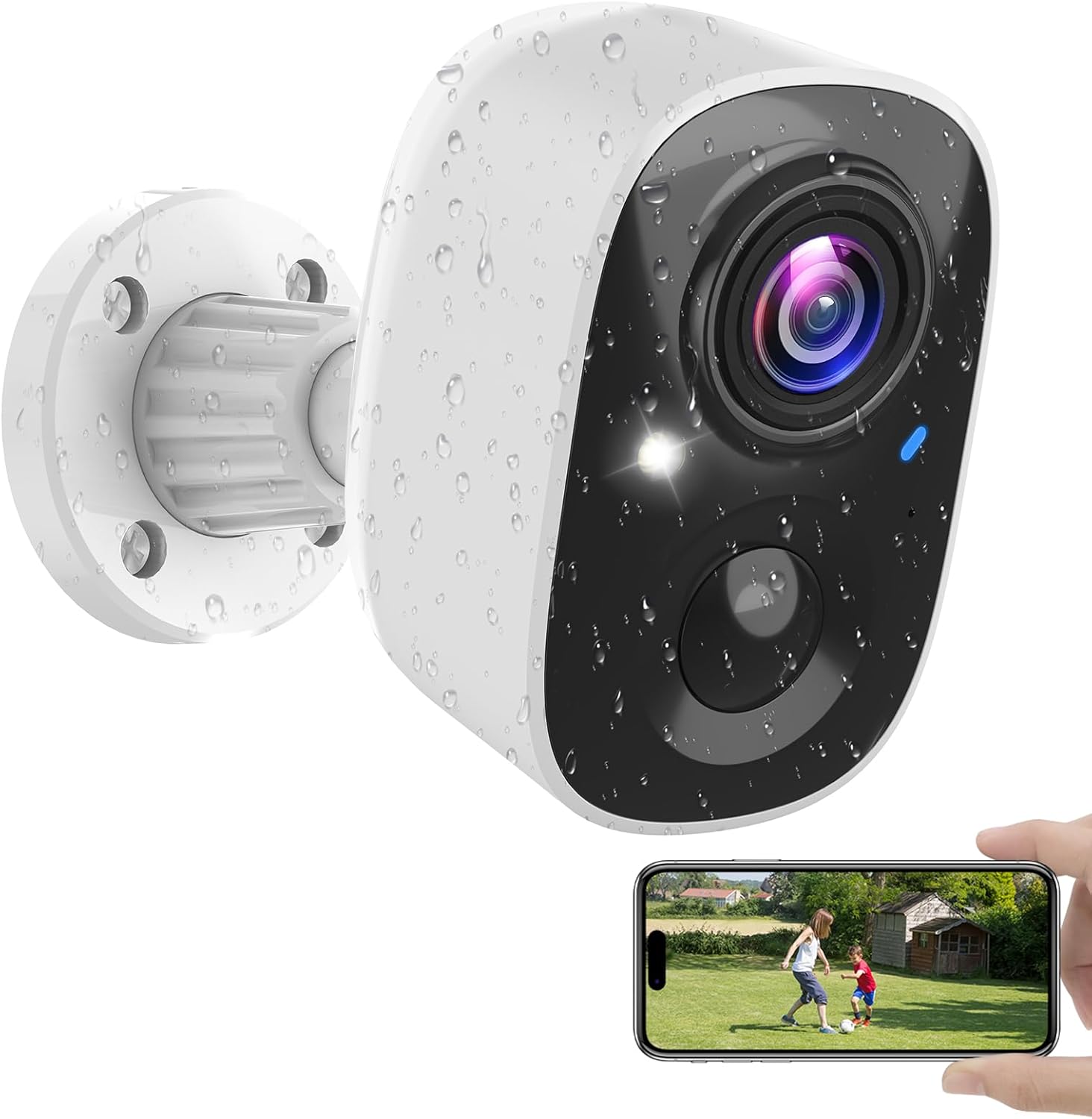 Security Cameras Wireless Outdoor Indoor, 2K Battery Powered WiFi Camera for Home Security