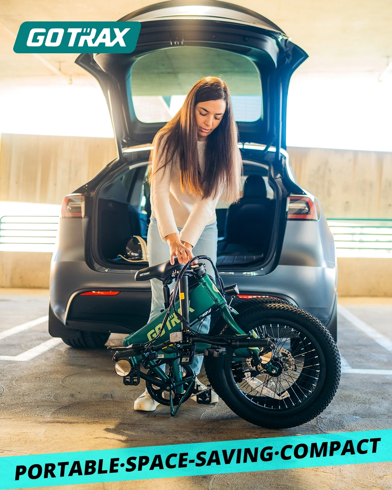 GOTRAX F1V2 20in Folding Electric Bike, 48V 10.4Ah, Black