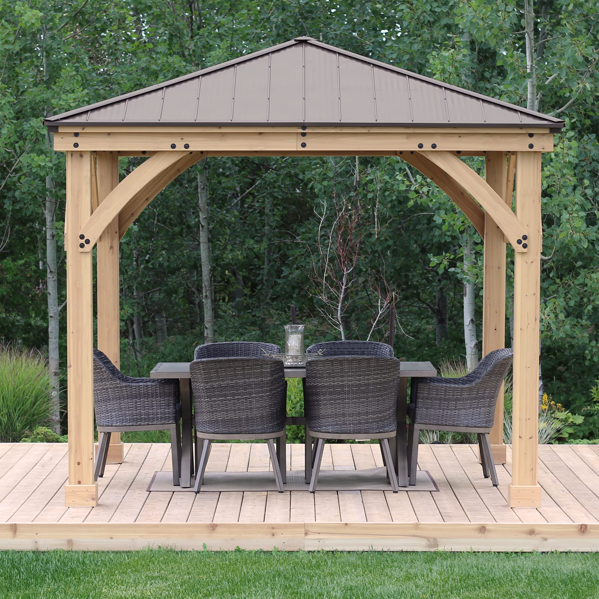 Meridian 10x10 Solid Wood Patio Gazebo