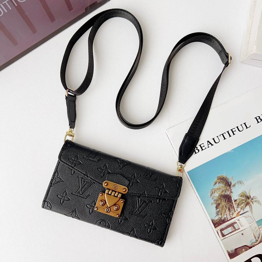 Louis Vuitton Embossed Monogram Wallet Crossbody Phone Bag