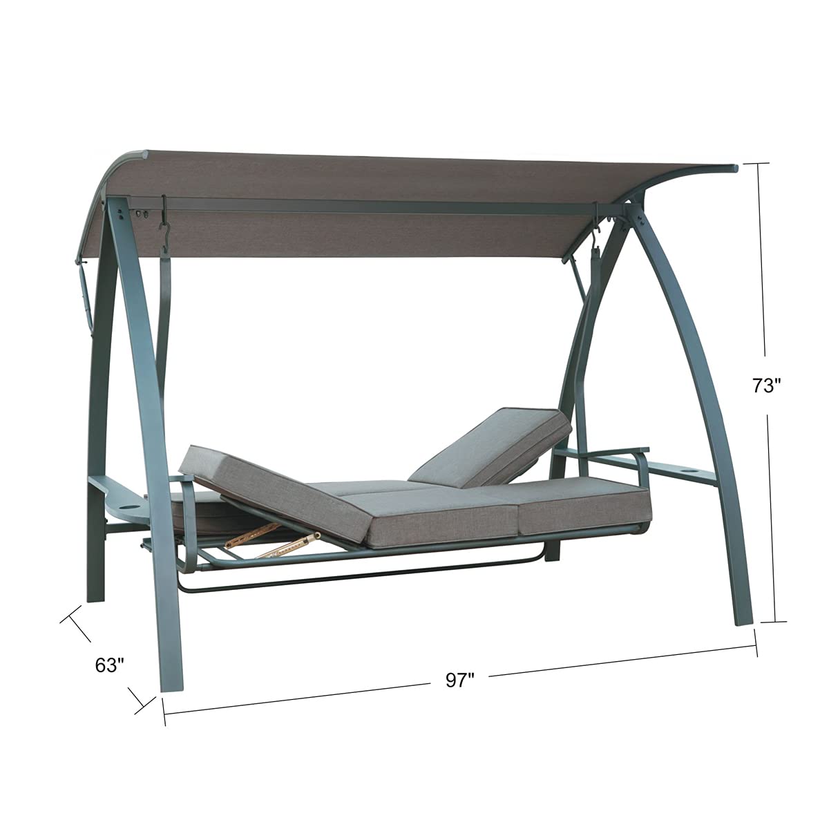 Patio Swinging Bench Chair 3-Seat Daybed Porch Swing Seater