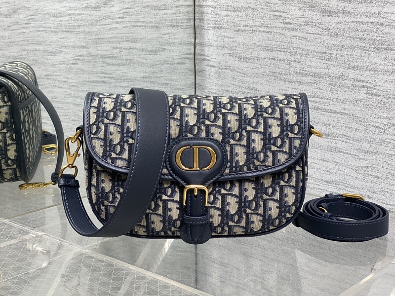 Dior Bobby Shoulder Bag Blue Suede